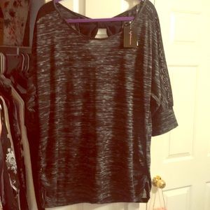 Heathered Gray Bow Back T-Shirt NWT